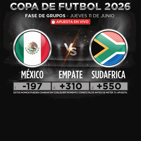 México v Sudáfrica - Apuesta en vivo