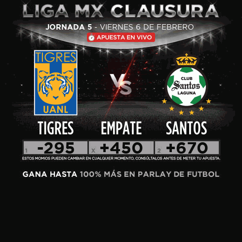 Tigres UANL v Santos Laguna - Apuesta en vivo