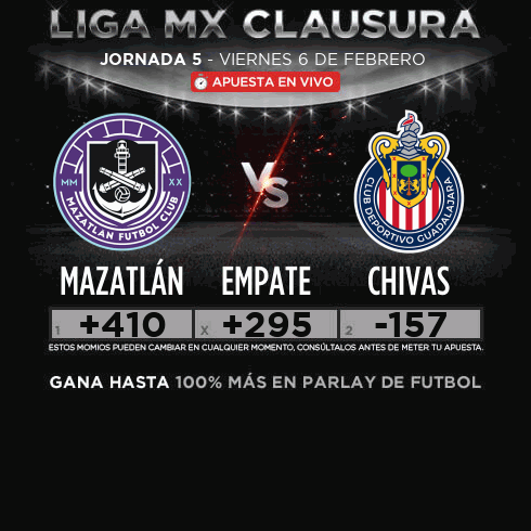 Mazatlan FC v Guadalajara Chivas - Apuesta en vivo